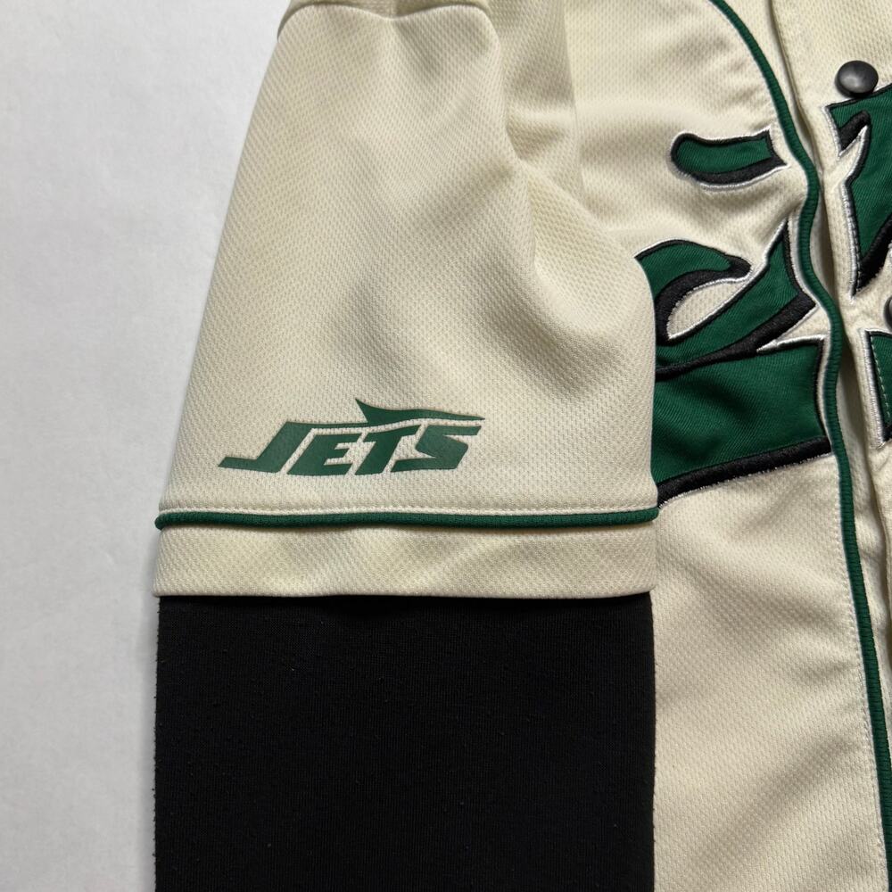 NFL New York Jets throwback baseball jersey hoodie Size Small - Picture 2 of 14